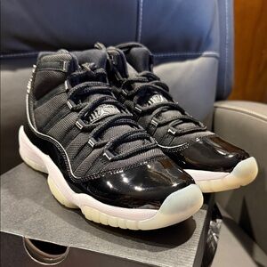 Jordan Kids' Black Patent Leather Sneakers with White Sole